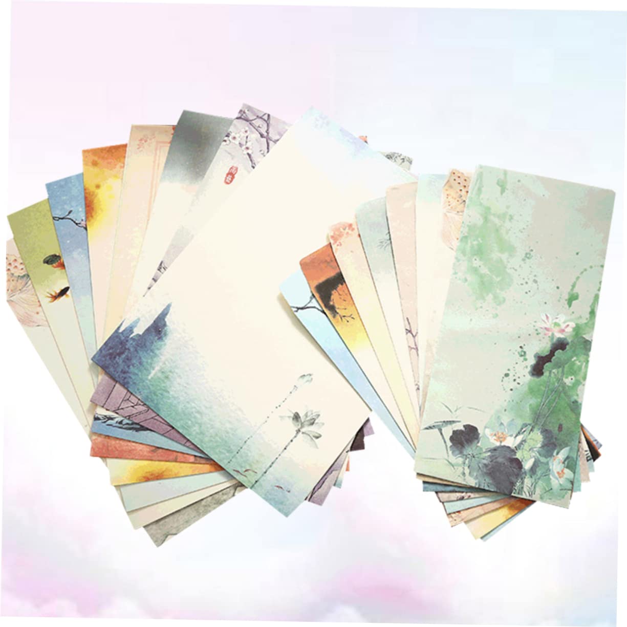 HOMSFOU Set de 12 Papier à Lettres et Enveloppes Style Chinois Motifs Imprimés