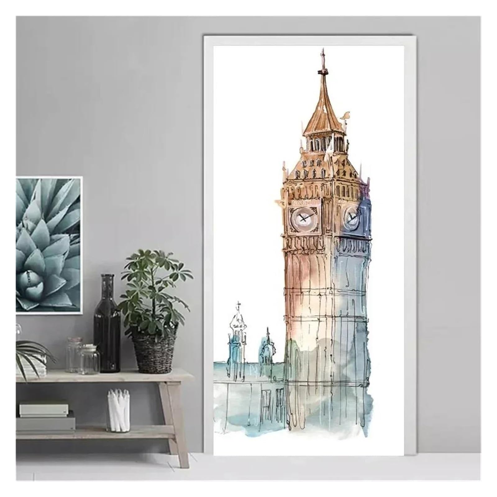 Sticker de porte mariée 3D 77x200cm pour décoration murale de salon