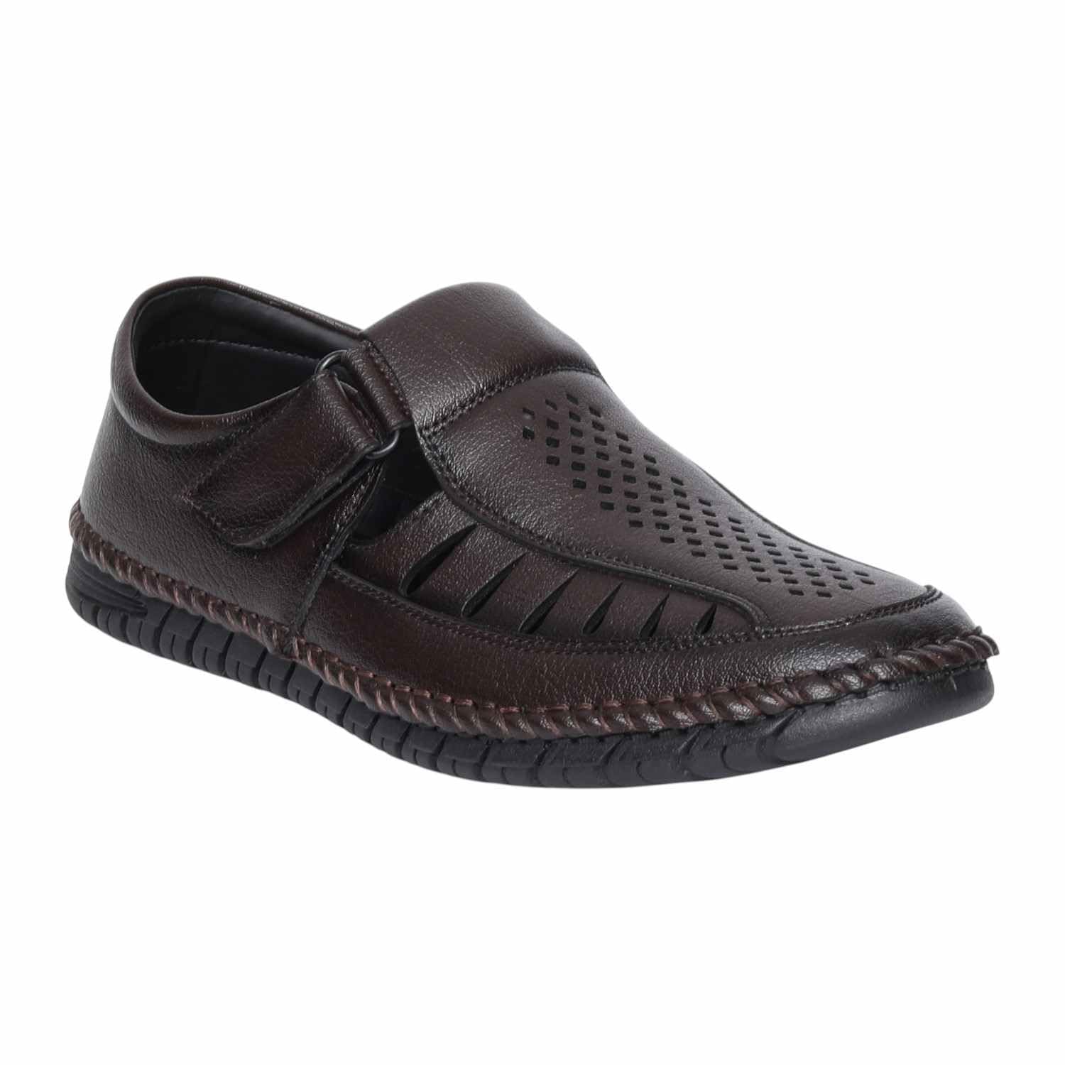 Mens Brown Perforated Casual Shoe-image-10
