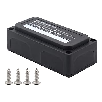 Layfuz Power Distribution Block Heavy Duty Bus Bar Box with 3/8in M10*2 Terminal Studs 3/16in M5*6 Screws 48V 300A Post Battery Junction Block for Car RV Truck Marine Boat