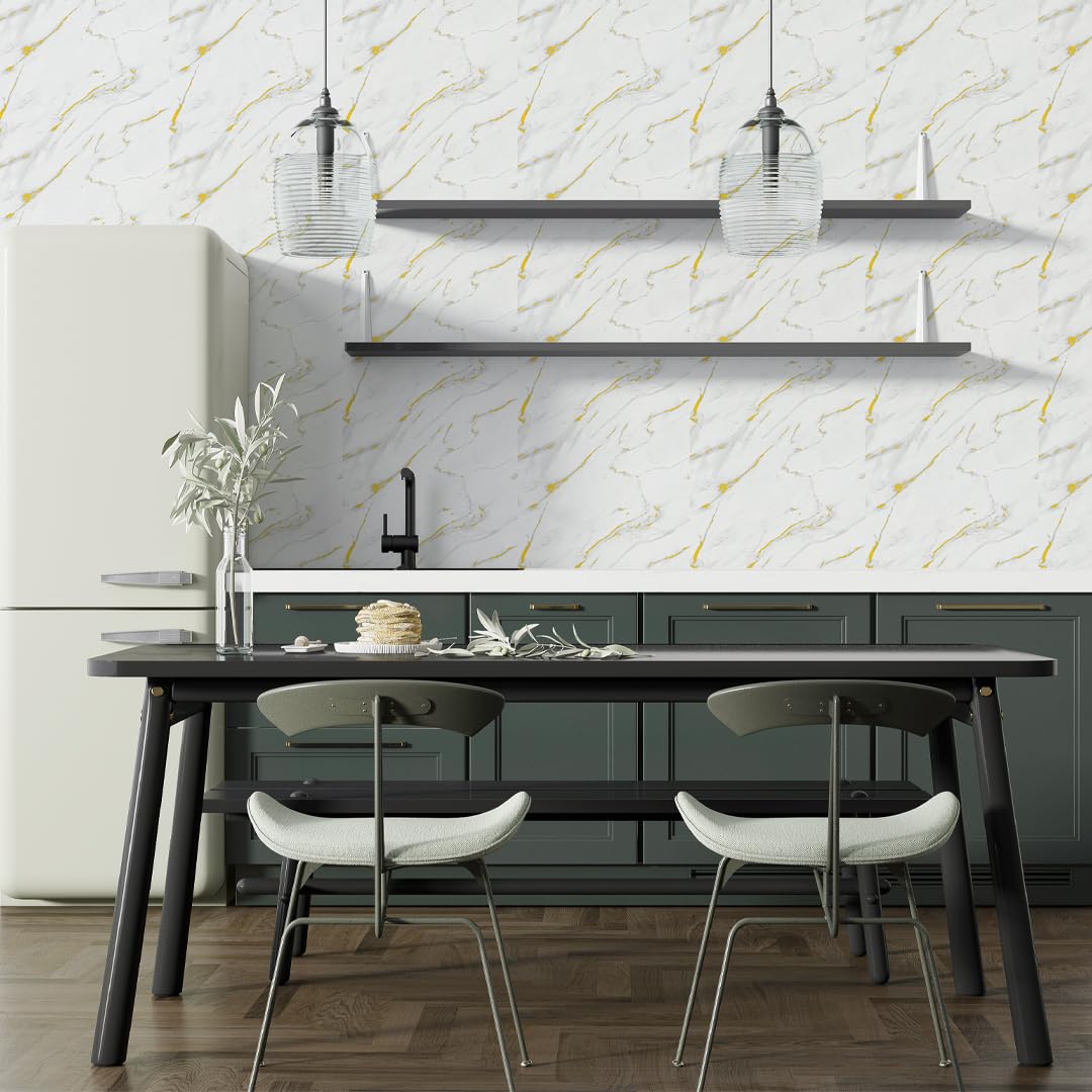 Rivestimento Murale Aspetto Marmo Di Carrara Per Cucina