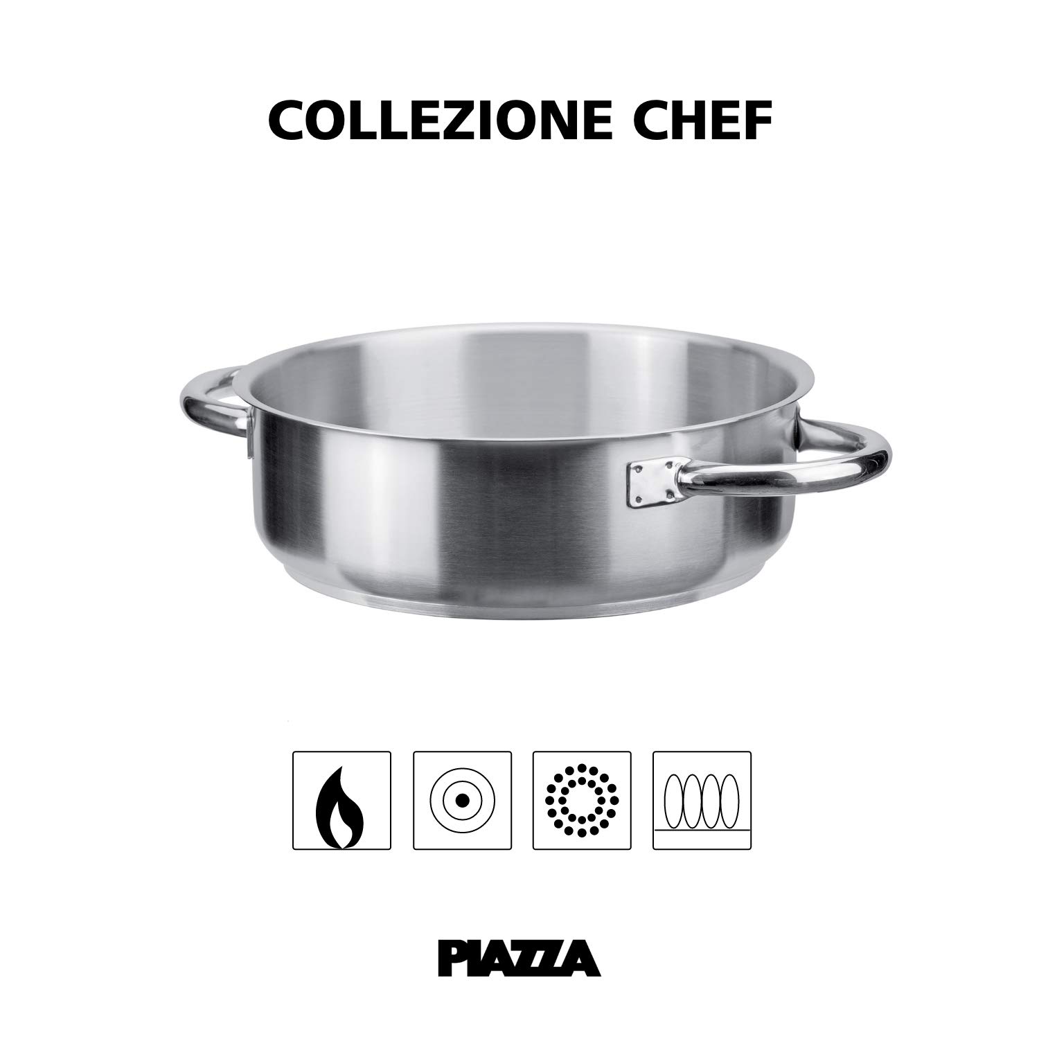 Amazon.com: Piazza Chef Collection Shallow Casserole Pan, 28