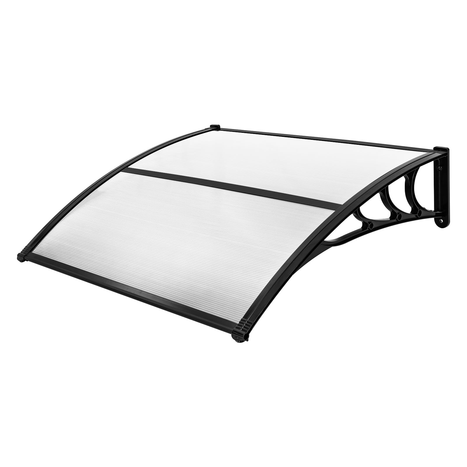 HOMASIS Tettoia per Esterno per Porta e Ingresso, Pensilina da Esterno con Protezione Solare UPF50+, Cappottina da Sole per Esterno contro Pioggia, Neve e Vento (Grigio, 150 x 100 x 28 cm)