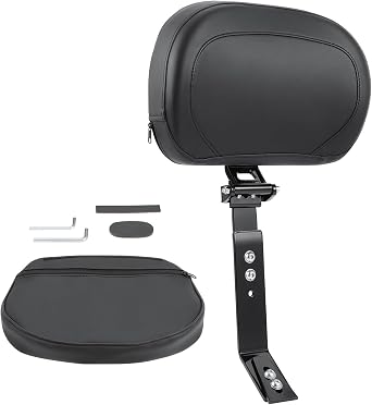 Adjustable Driver Backrest Rider Backrest Mount Kit for Can Am Spyder F3/F3-S/F3-L/F3-T 2015-2023 Black Backrest (with Storage Pouch)