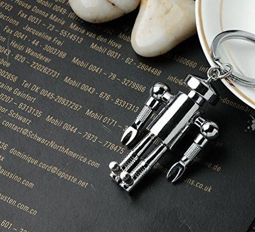 Shoppingabc Robot Compact Key Hooks Key Holder Keychain Metal Car Key Fob (5.8* 3.8CM)