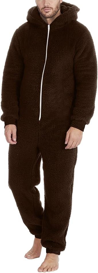 Duohropke Combinaison Homme Douillette Chaude Hiver Vêtements De