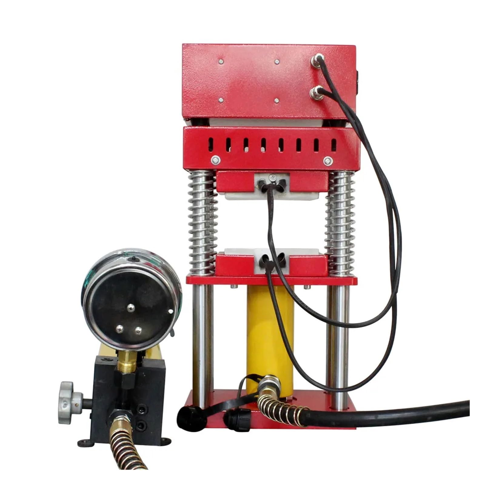 Prensa de calor, Máquina hidráulica de prensa colofonia 15 toneladas, AR1701 800W 4,7x4,7 pulgadas, herienta profesional extracción cera aceite con placas calefactoras duales
