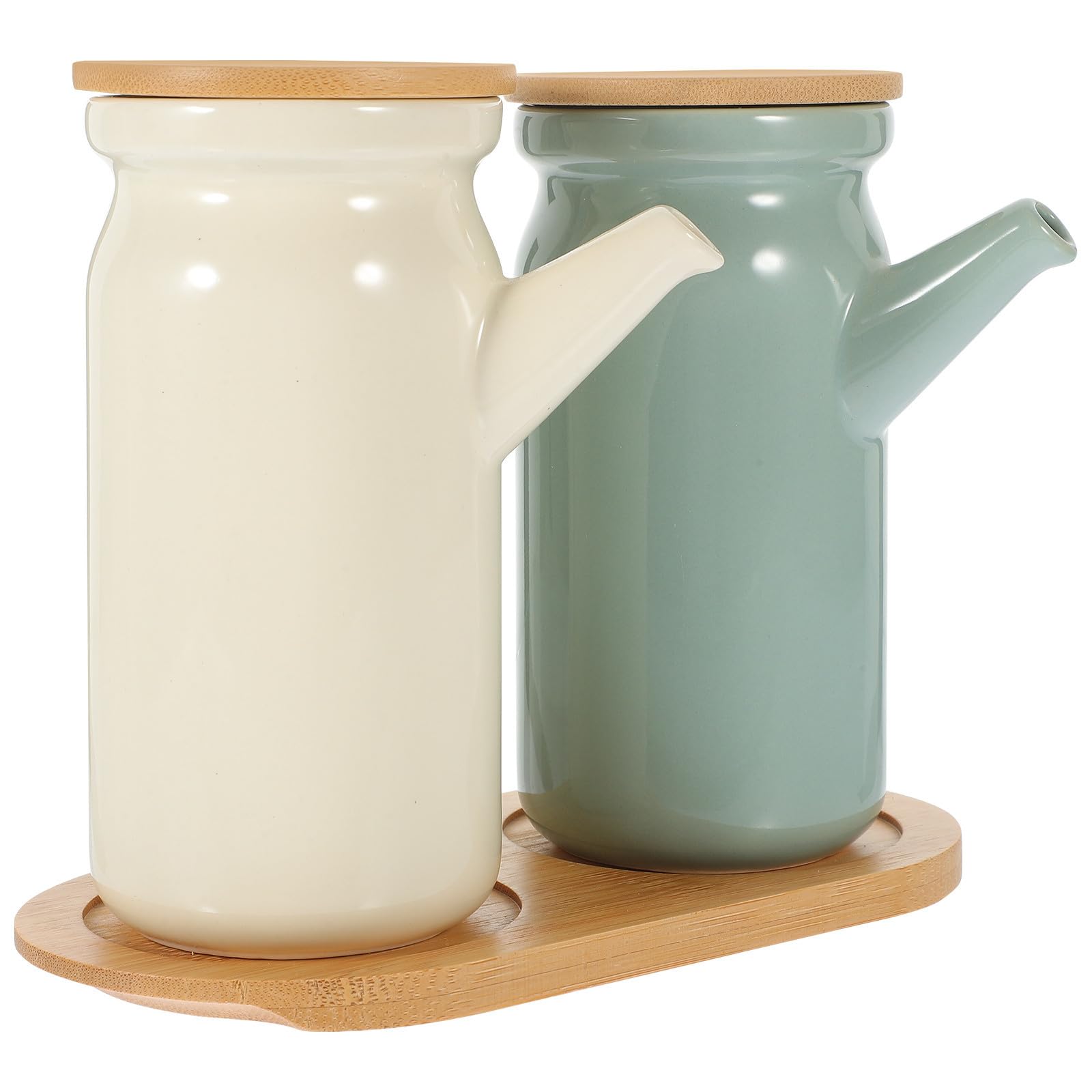 Set de dispensador de aceite y vinagre de cerámica para organizar y decorar tu cocina moderna