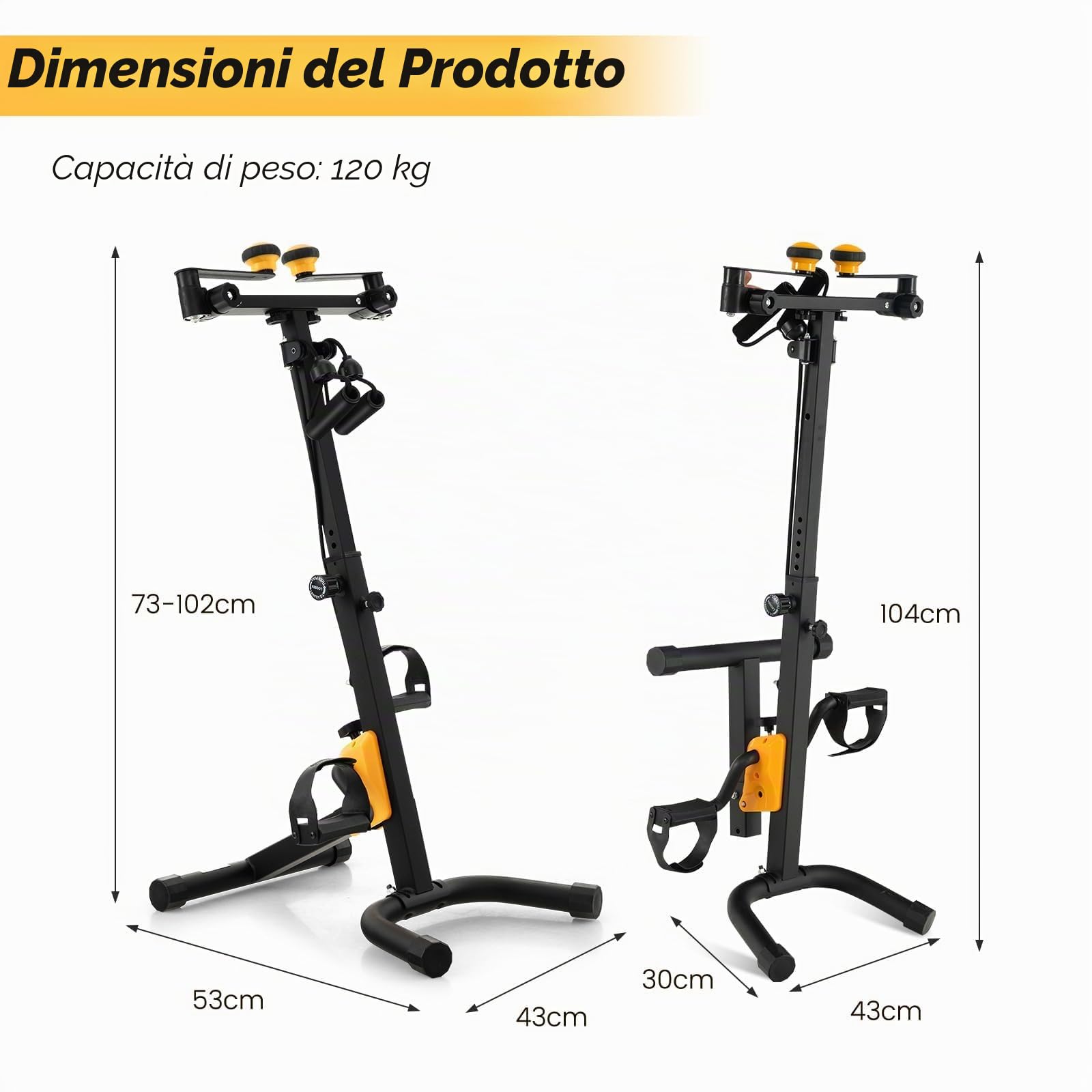 KOMFOTTEU Cyclette da Casa Regolabile in Altezza e Resistenza, Antiscivolo | Pedaliera per Anziani e Riabilitazione per Braccia e Gambe, Cyclette da Allenamento