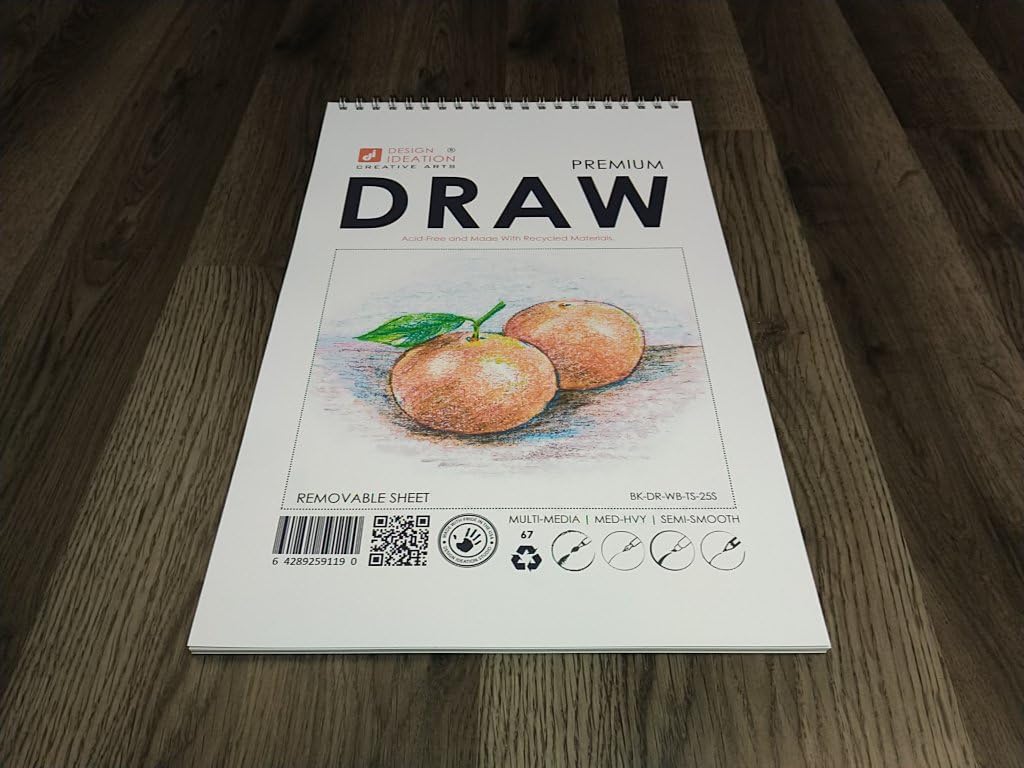 Design Ideation Draw. Wire Bound Drawing Book. Top Spine. Multi-Media. (11" x 17") WB-2550-TS.