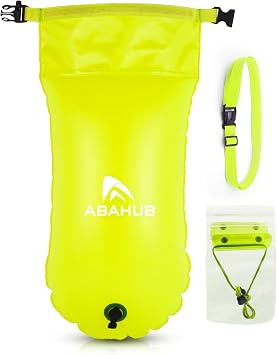 Abahub Swim Buoy Tow Float Dry Bag,Open Water Swimming Float | Swim Buoy with Storage Waterproof Inflatable Dry Bag Safety Float for Water Sports, Triathletes, Kayakers and Snorkelers