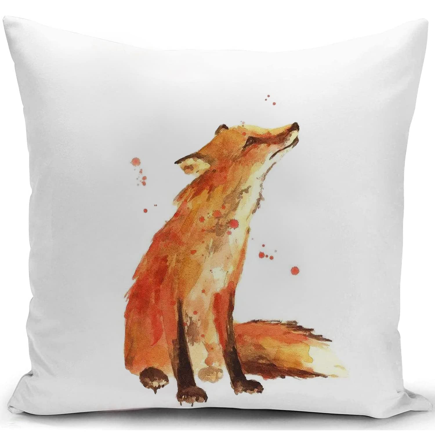 Fox Cushion Cover Animal Fox Ornament Pillow Cover Decor for Home Livingroom Couch Bed Sofa Decorate Throw Pillow Case Fox Gift 18"x18"