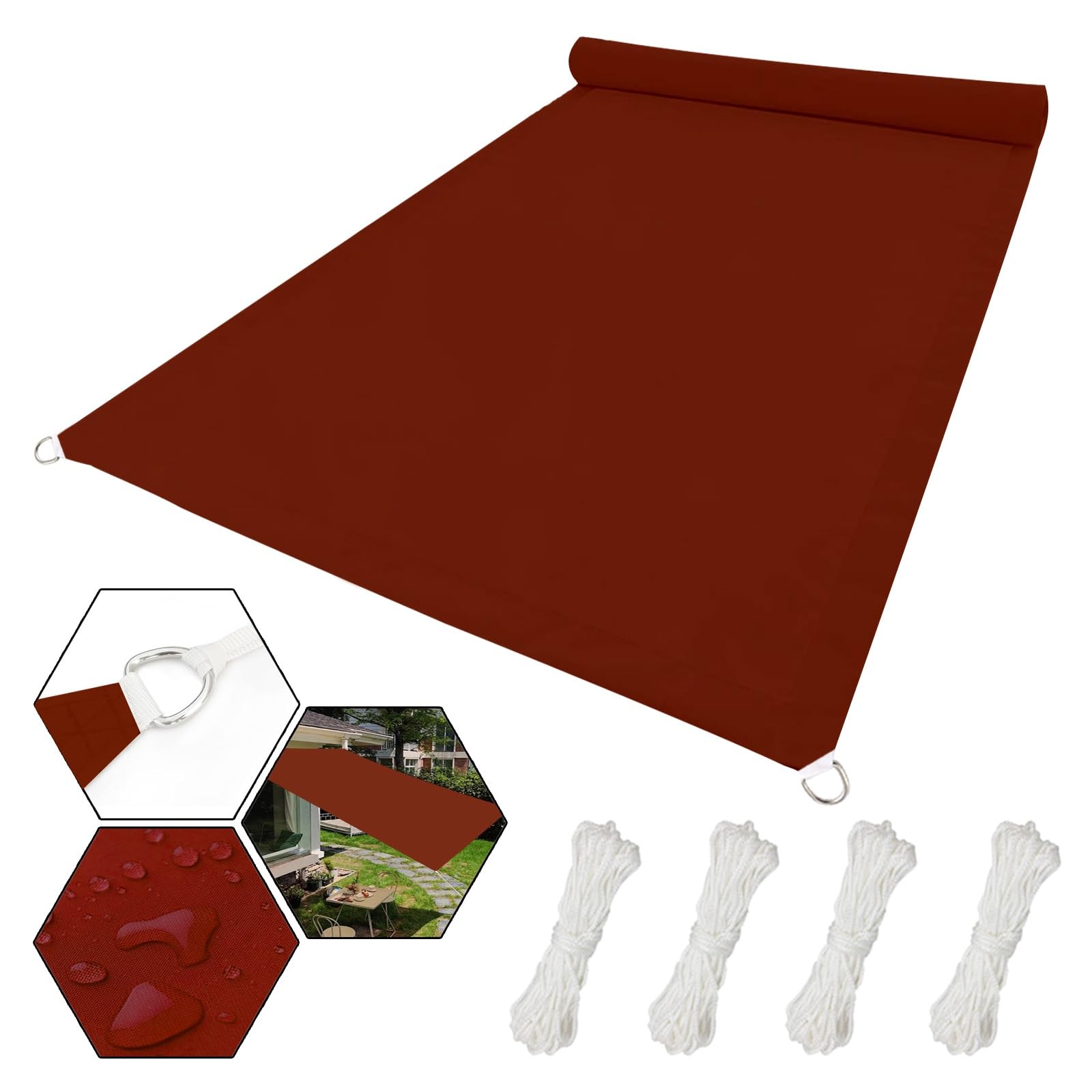 Serres Filet D'Ombrage Imperméable Rouge Rouille Protège de la Chaleur