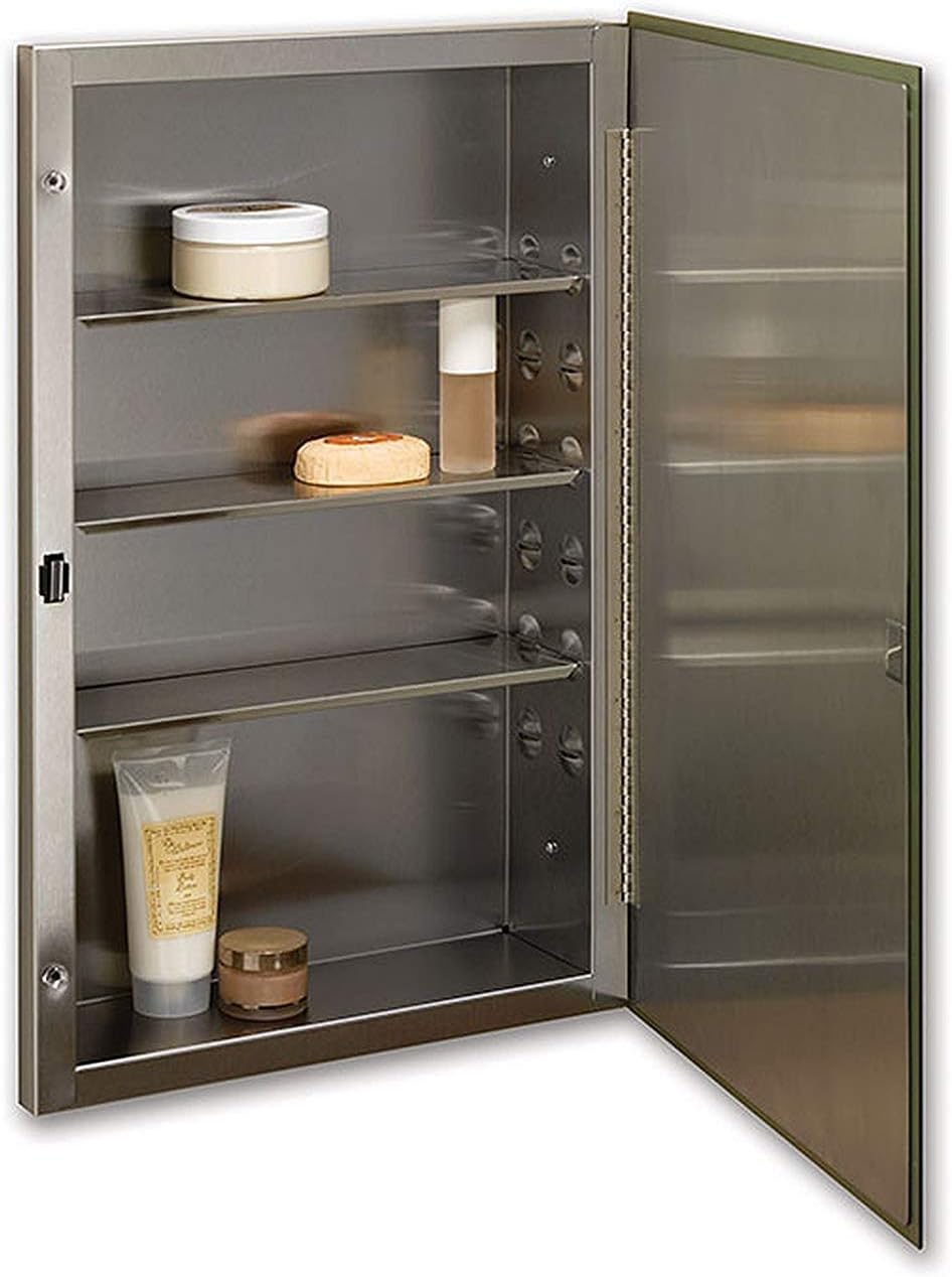 Jensen 868P24SS S-cube Single-Door Recessed Mount Medicine Cabinet