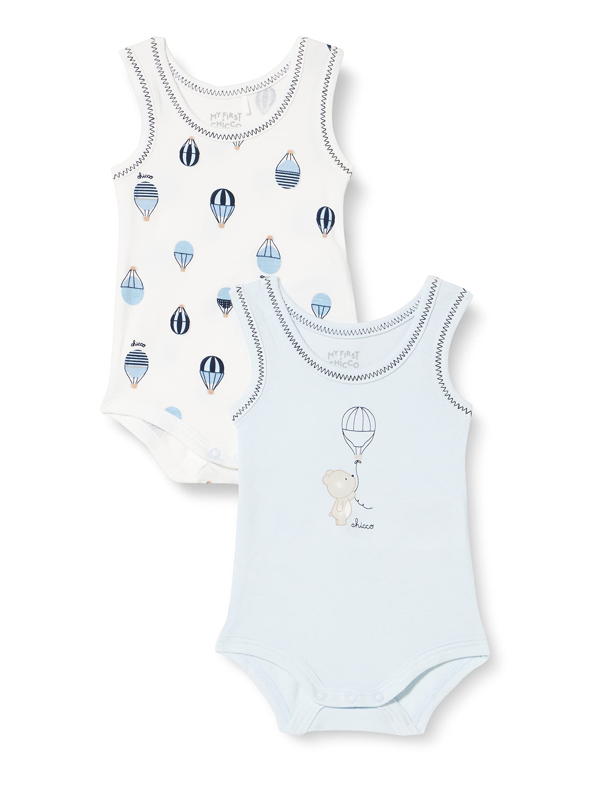 Chicco, Zestaw dwóch Body bez Rękawu, Dzieci 0-24, 1 miesiąc, Wielobarwny (643), Wielobarwny (643), 0 miesięcy