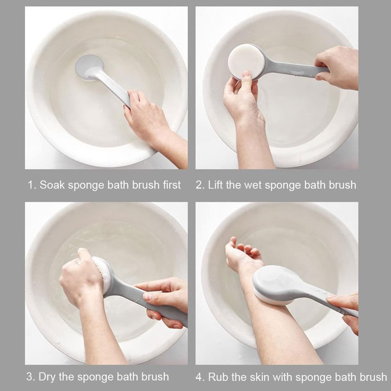 Esponja Exfoliante de Mango Largo for Cepillado en seco, depurador de baño, Exfoliante Corporal for la Espalda, Equipo de Limpieza, Ducha de baño, Cepillo de Barro for Frotar