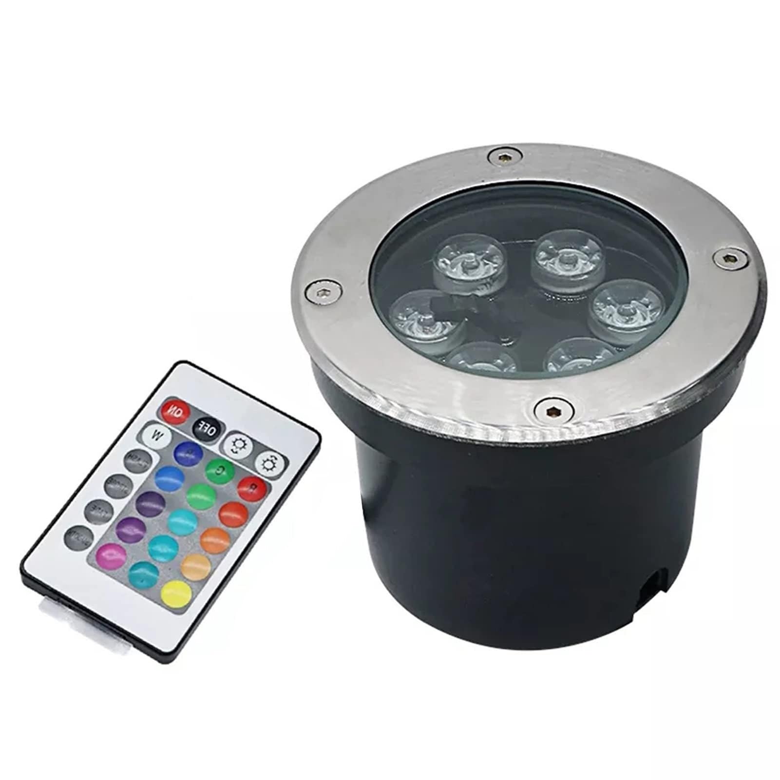 Ground LED Landscape Lights - With Remote Control Spotlights, RGB Color Changing Floor Light, IP67 Waterproof Adjustable Brightness Led Recessed Floor Spotlight, for Gardens, Gazebos, Terraces ( Color