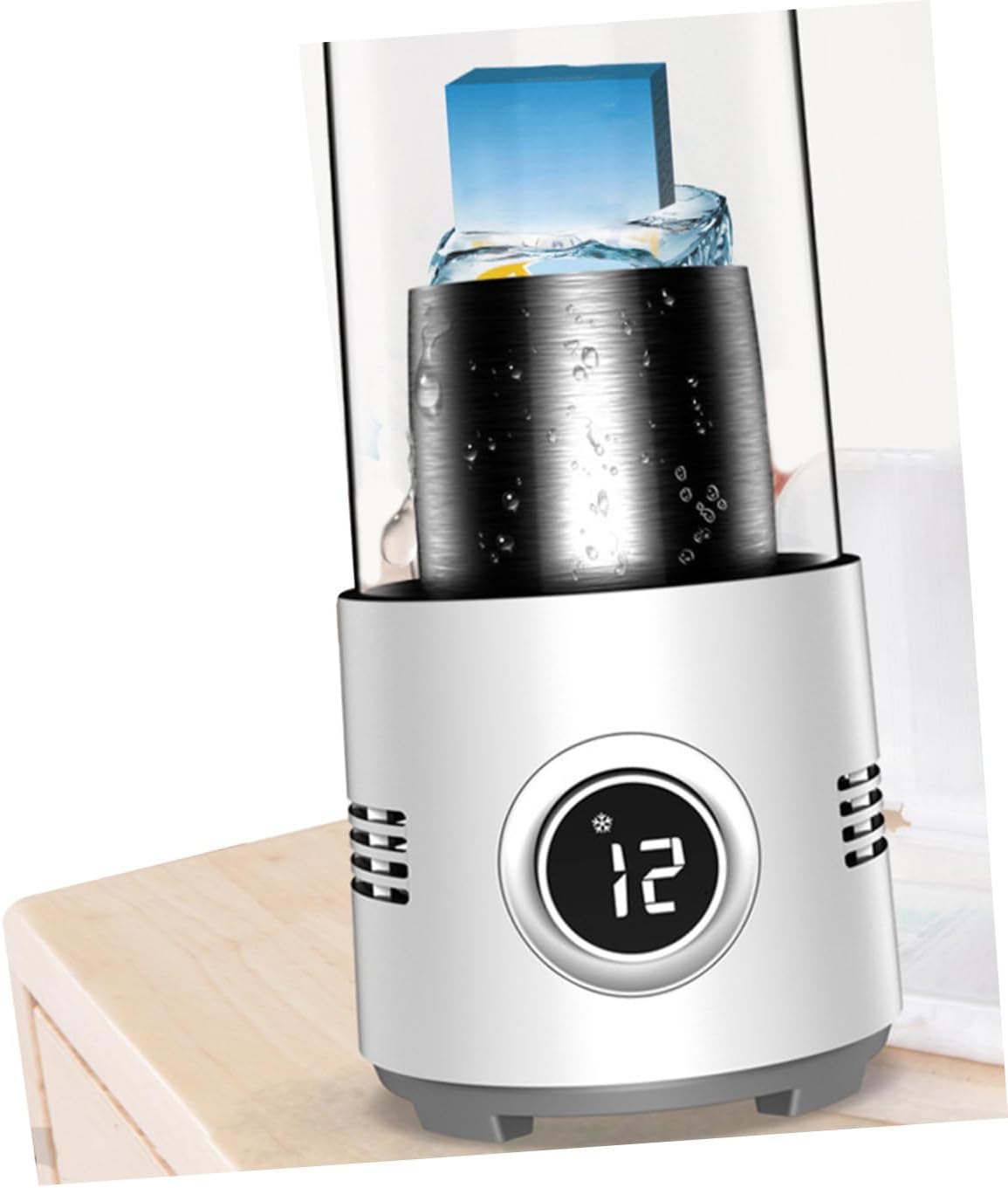 1pc Smart Refrigeration Cup Intelligent Beverage Cooler Warmer for Home Office and Travel Dual Function Digital Temperature Display Maintains Temperature for White