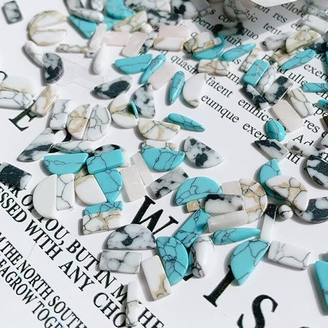 100PCS/Lot Retro Crack Stone Design Nail Art Gems Mix Shapes Designer Charms for 3D Nail Art Decoration Vintage Stones - (Color: Random 100PCS)