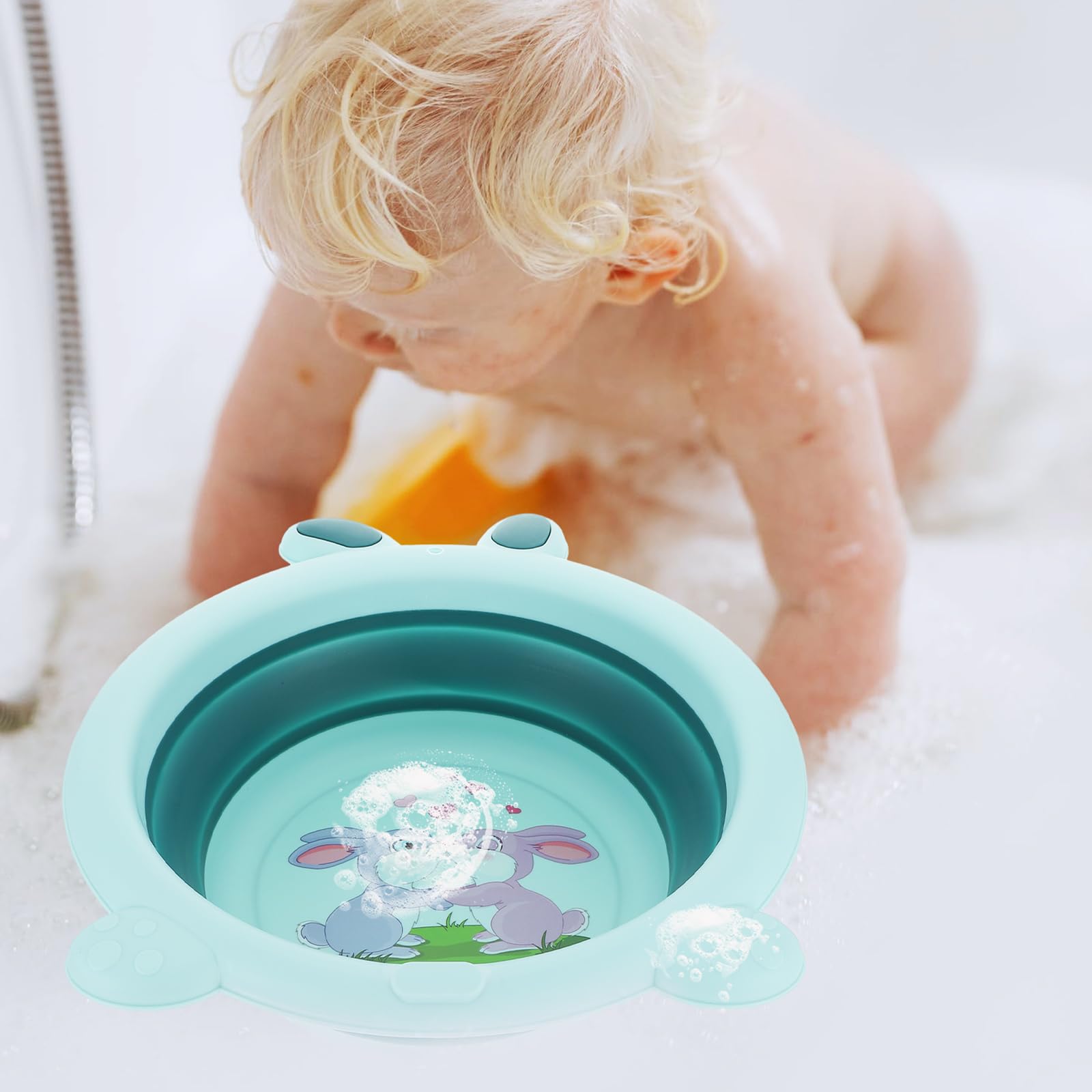 PRETYZOOM Zusammenklappbares Baby Waschbecken Tragbares Fußwaschbecken Kompaktes Babybecken Für Babypflege Und Reisen 13.39X12.20X3.94 Zoll