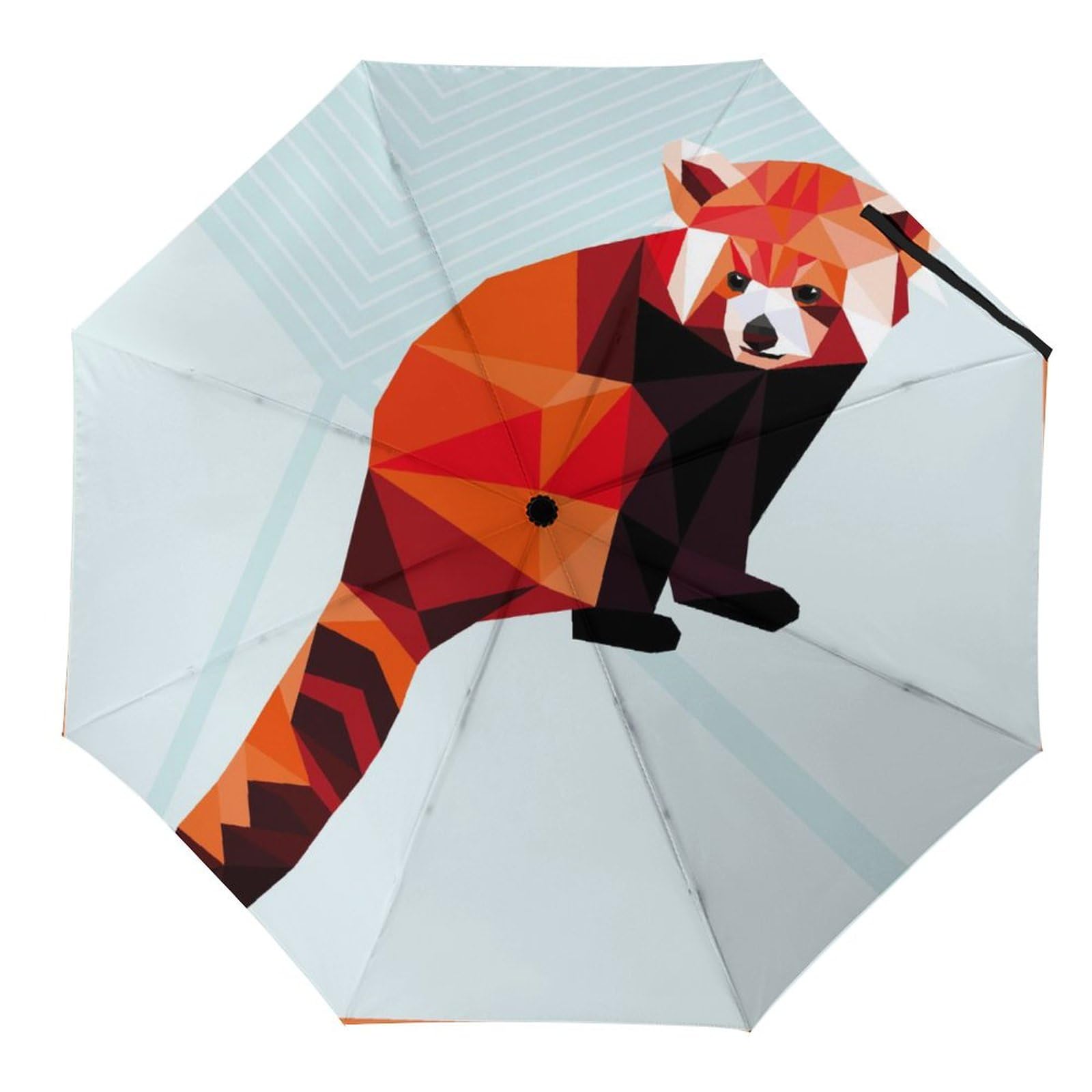 Tilivyx Umbrellas Red Panda Automatic Folding Umbrella Uv Sunscreen Umbrellas Portable Umbrella