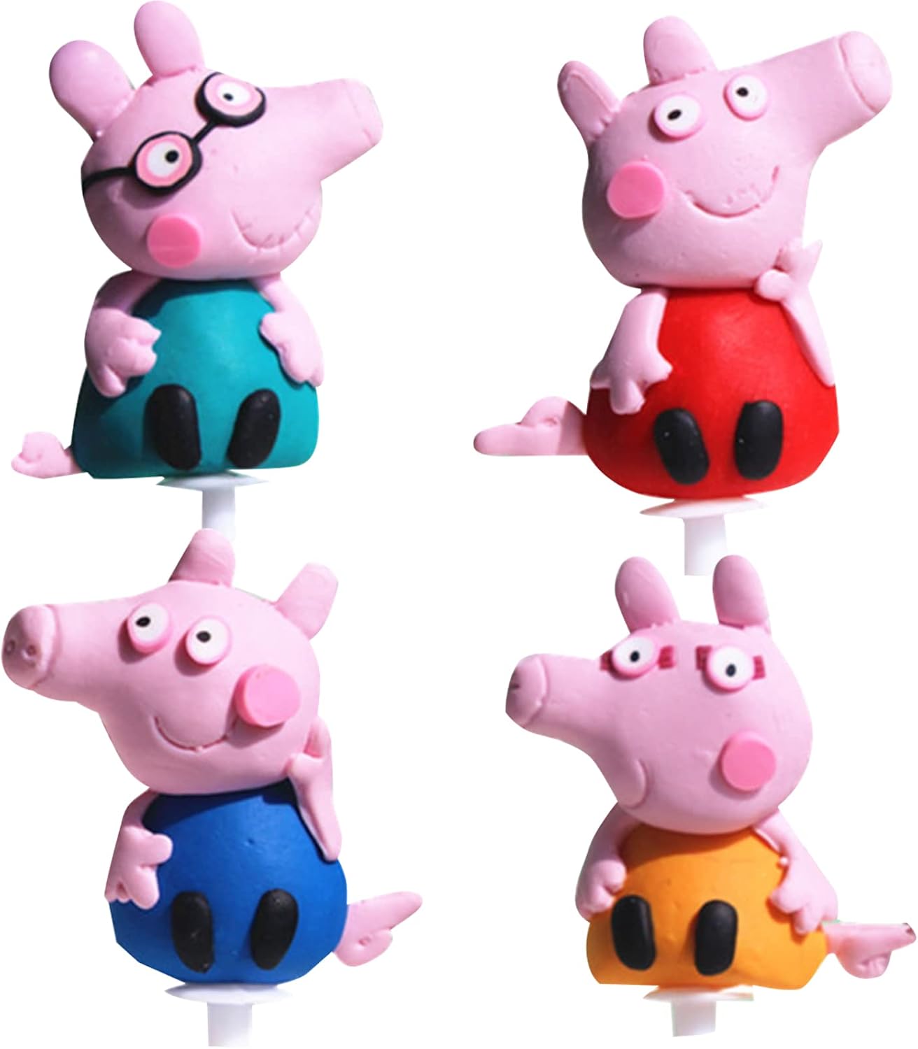 4 Pieces Cake Topper, Cartoon Cake Toppers Decorations Cupcake Toppers