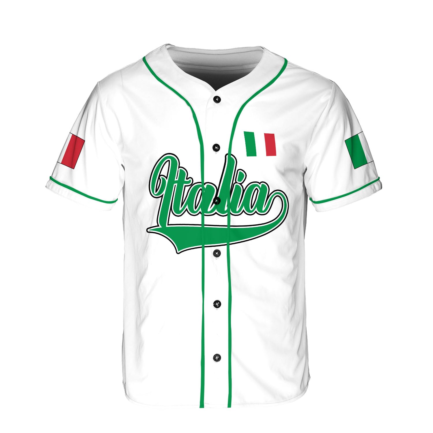 MonkeyVan Personalized Italy Baseball Jersey, Customized Italian Soccer Shirt Italia Pride Flag Jersey Flag Italy Shirts IT30, Small-5X-Large