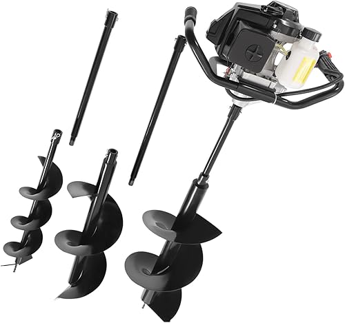 Excavadora de agujeros de poste a gas, taladro de tierra de 2 tiempos de 72 CC, excavadora de agujeros a gas de 4 HP, excavadora de agujeros para