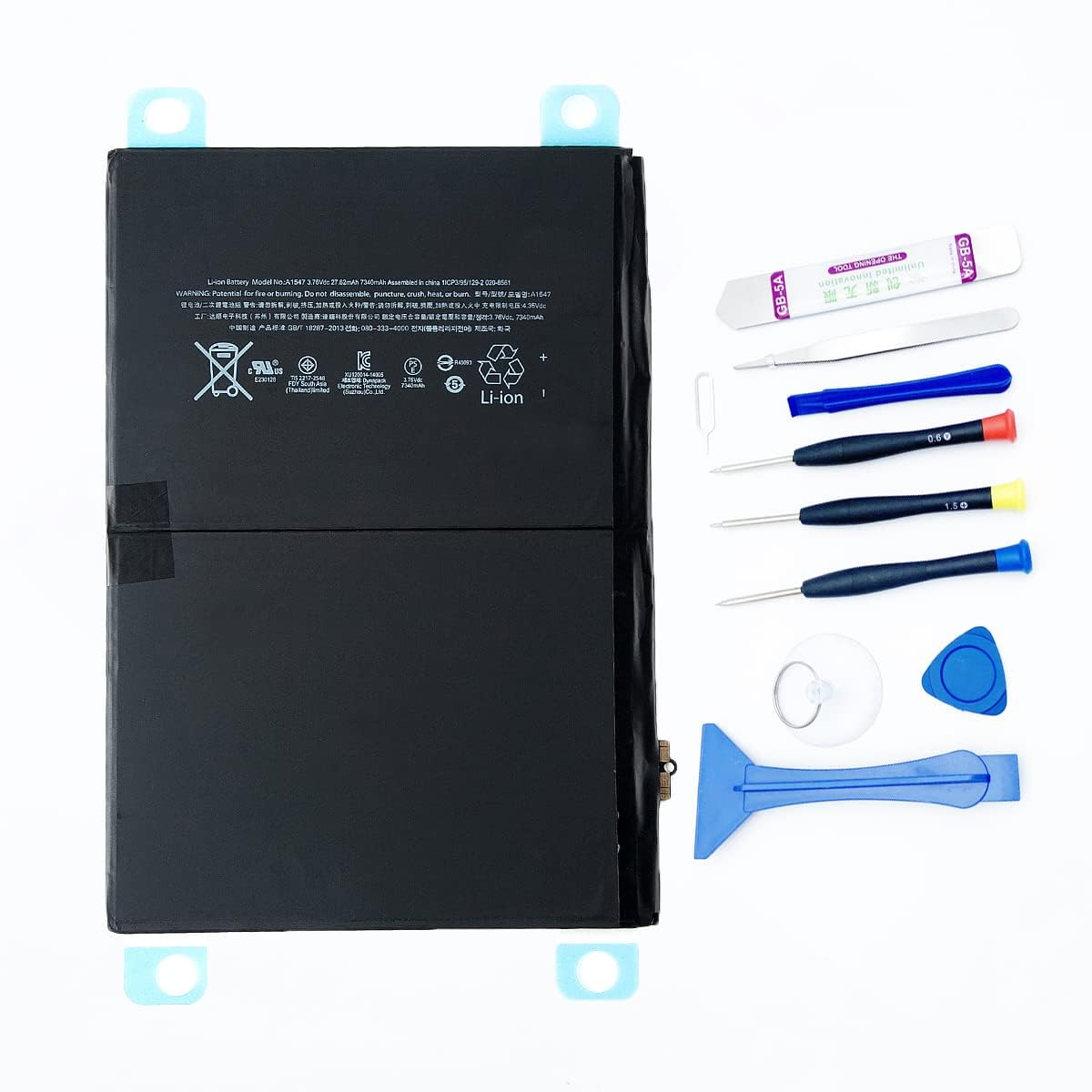 Pinsinholy A1547 Battery Compatible with iPad Air 2 iPad 6 6th Gen Generation A1566 A1567 7340mAh 3.76V 27.62Whr with Tools