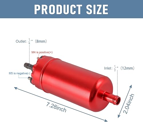 Miniatura 6 de Universal Externa En Línea Bomba De Combustible De Alta Presión Con Soporte De Montaje Abrazadera 12V Gasolina Bomba De Inyección De Combustible