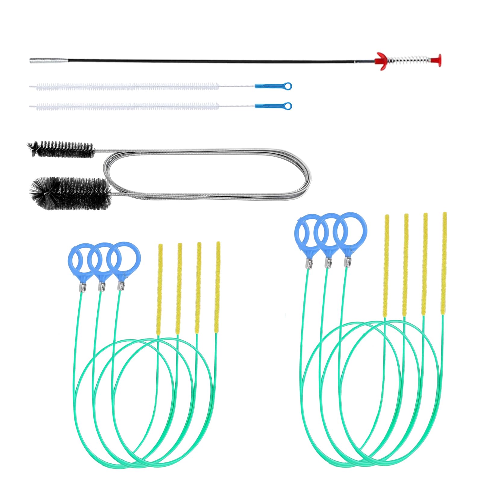 Uoxmiy Colorful 10 Pcs Drain Snake Unblocker Tool Set,Reusable Drain Unblocker Tool Hair Clog Remover With Claw For Toilet Shower Kitchen Bathroom Sewer Tub Clogged Pipe Sink Cleaning Brush