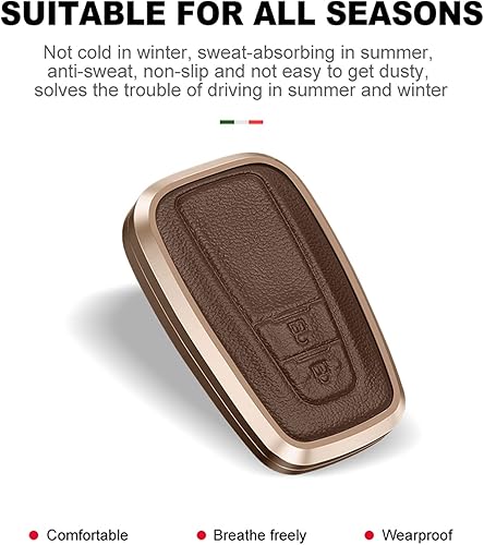 Miniatura 5 de KUNGKIC Funda inteligente para llavero de automóvil para Toyota CHR C-HR Camry Prius Prado Corolla RAV4 aleación de aluminio y protector de cuero
