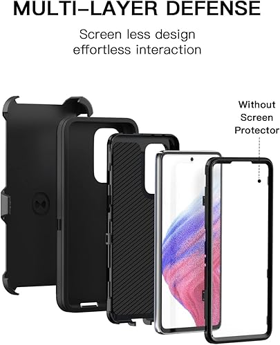 Miniatura 10 de AICase Funda para Galaxy A53 5G, resistente protección contra caídas, cuerpo completo, a prueba de golpes, a prueba de polvo, militar, resistente,