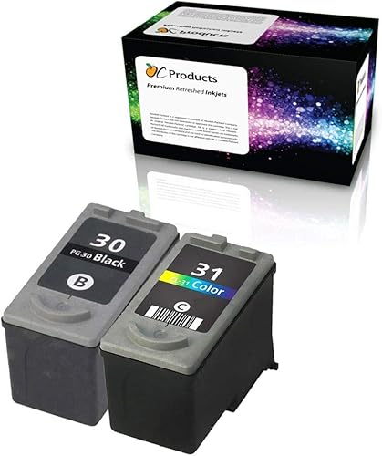 Cartucho de tinta remanufacturado Canon PG-30 y CL-31 de repuesto para impresoras Canon iP2600 MX310 MX300 MP470 MP210 MP190 MP140 (1 negro 1 color)