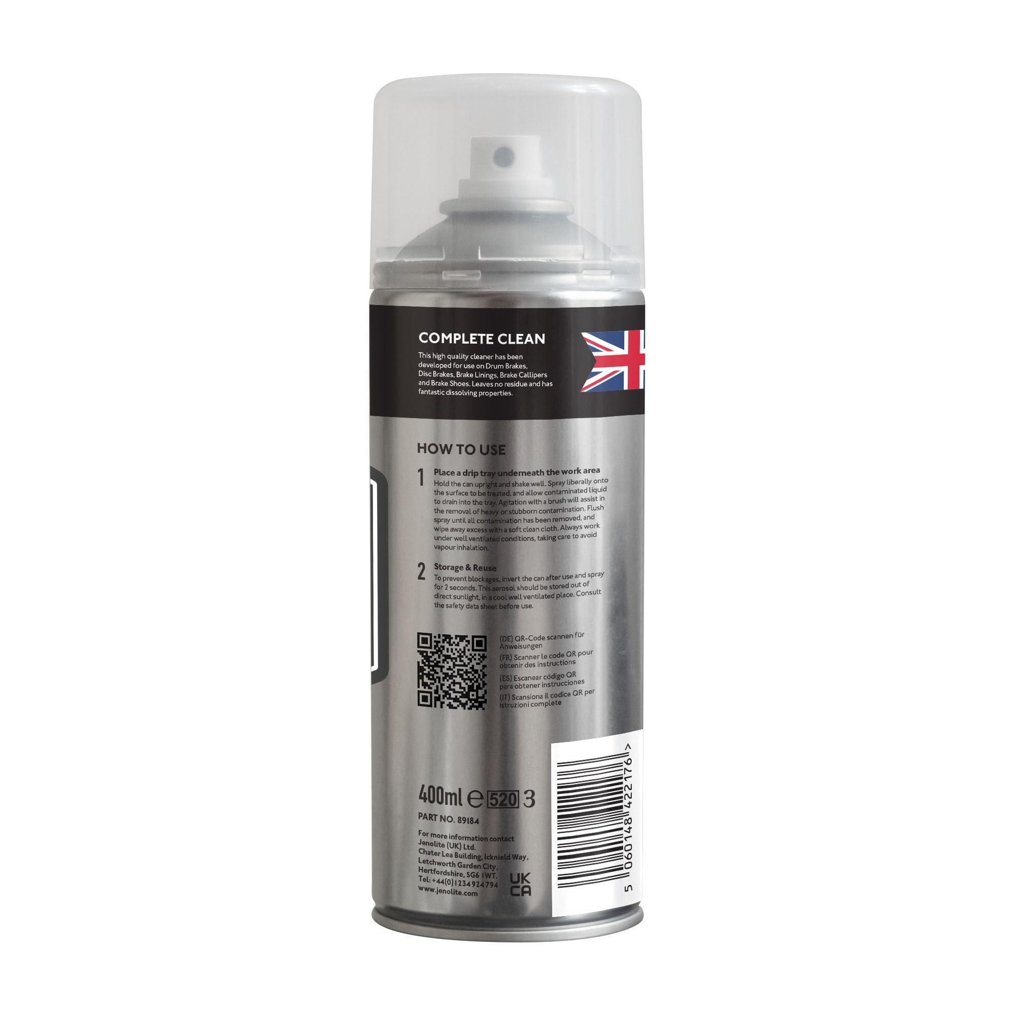 JENOLITE Spray nettoyant pour freins | 3x400 ml | Nettoyant pour freins très résistant | Nettoie les freins sans démontage | Réduit le bruit de frein et améliore les performances de freinage | Élimine