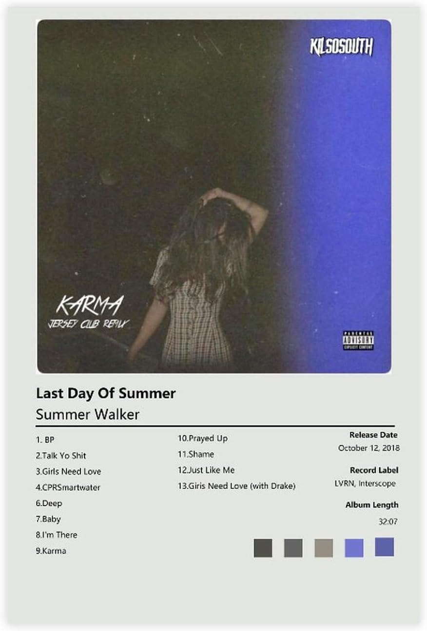 KANCH Summer Walker Poster Last Day of Summer Album Cover Posters Canvas Poster Bedroom Decor Sports Landscape Office Room Decor Gift Unframe:12x18inch(30x45cm)