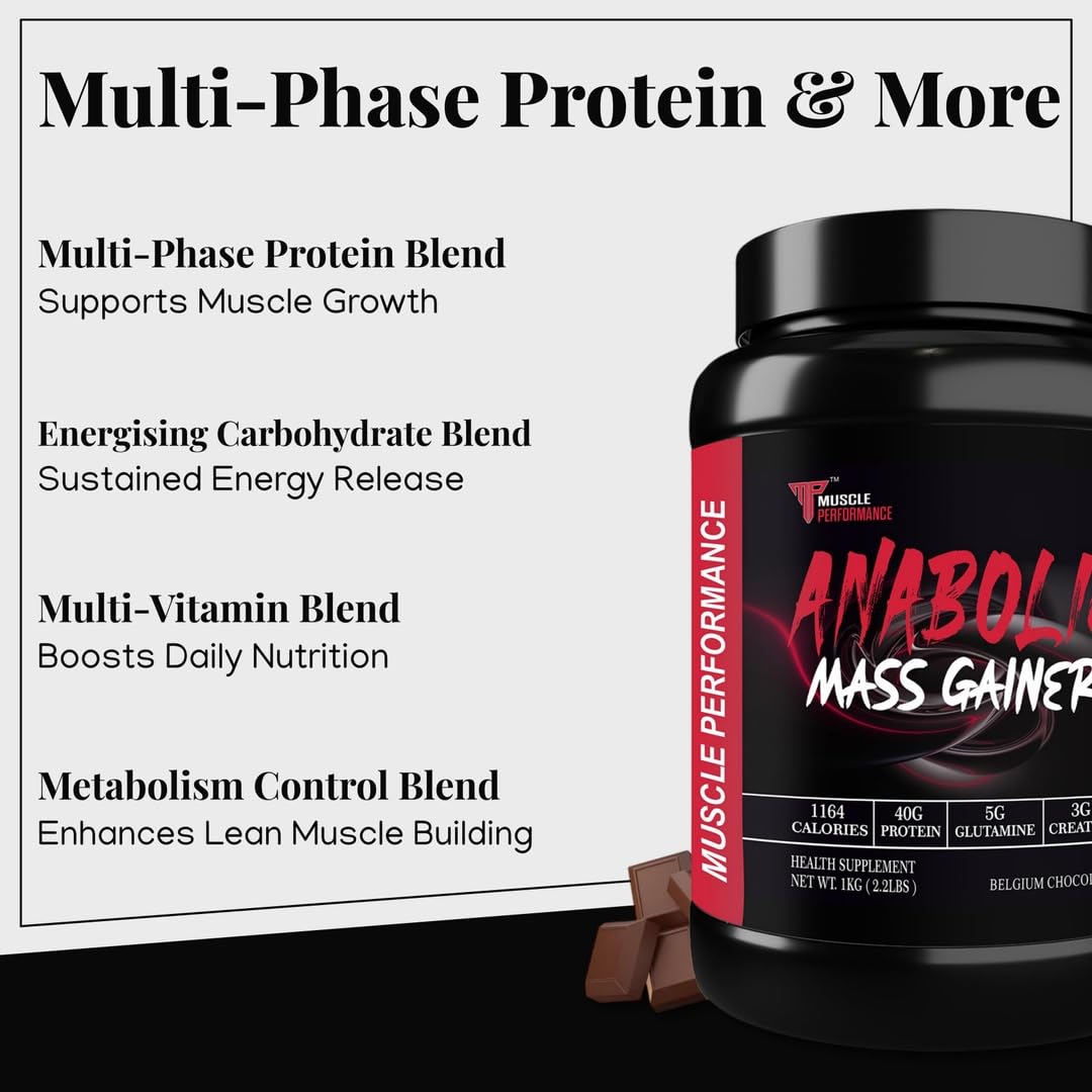 Anabolic Mass Gainer 1kg Belgium Chocolate — Amazon image 5