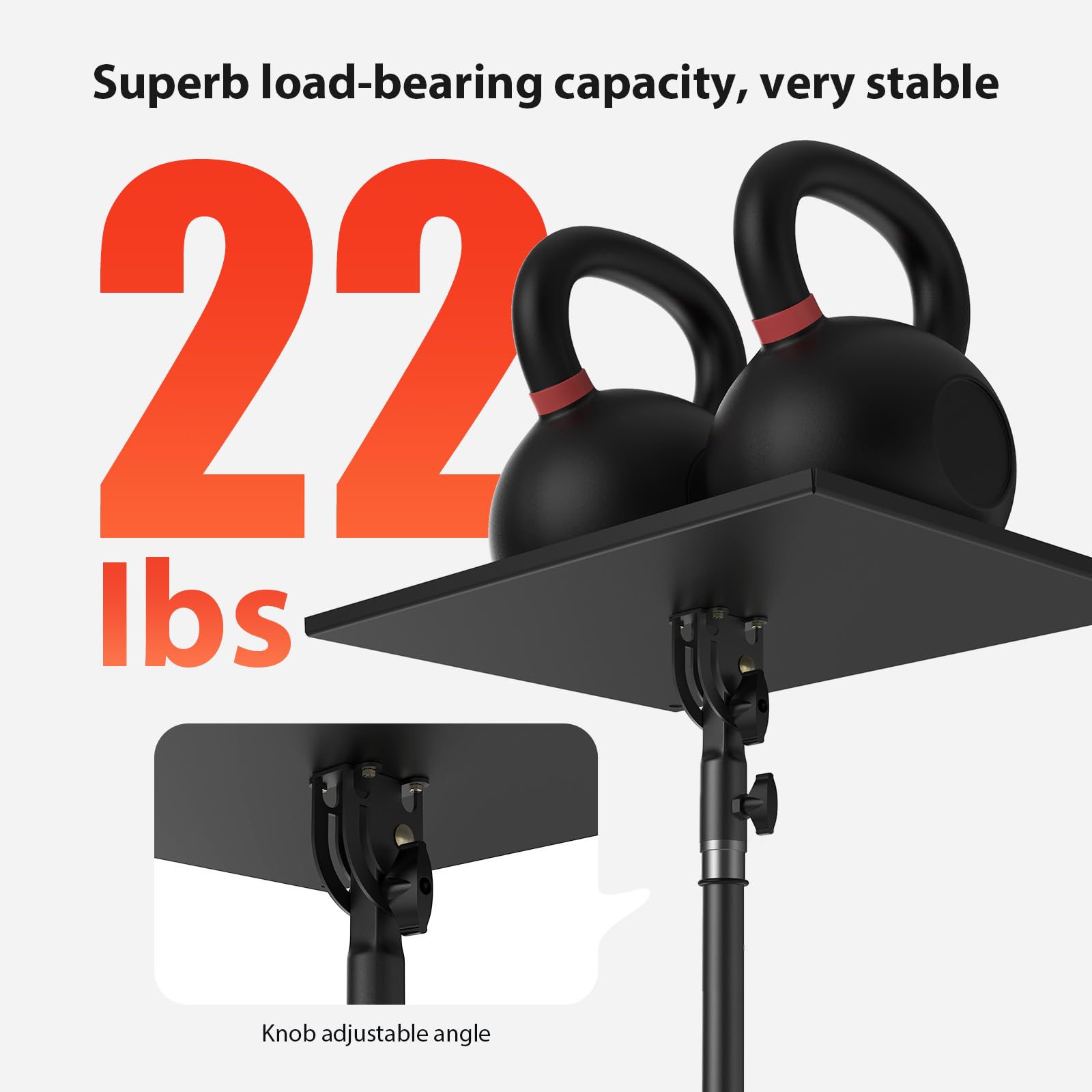 Support Vidéoprojecteur - Hauteur Réglable 60-115 cm avec Plateau Rotatif, Trépied Stable Anti-Dérapant pour Home Cinéma/Bureau/DJ - Charge Max 10 kg, Base Élargie