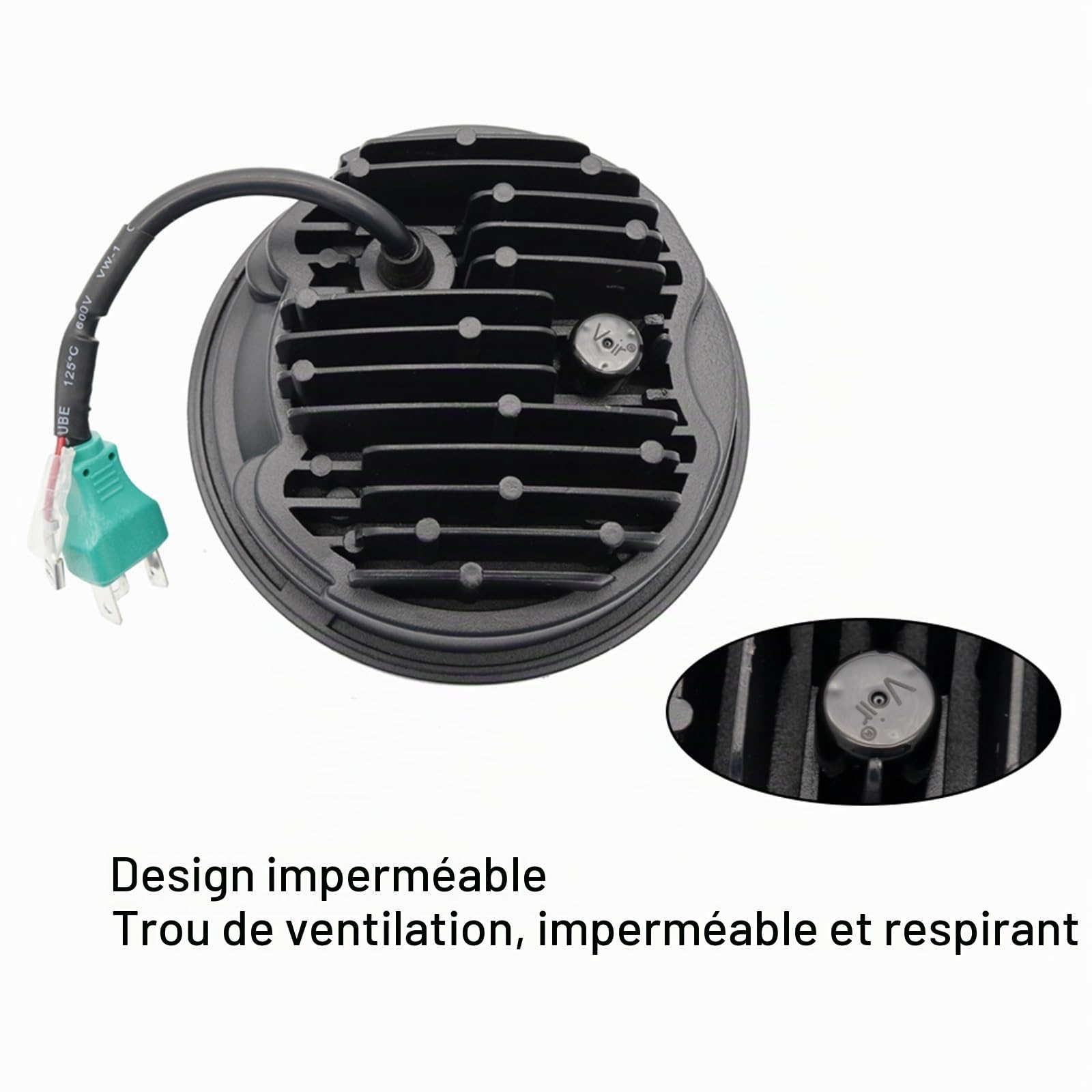 Phare de Moto Kit de phares Phare Rond 5D 5-3/4" pour Harley Dyna Sportster 1200 883, Accessoires, Phare Moto LED DRL H4