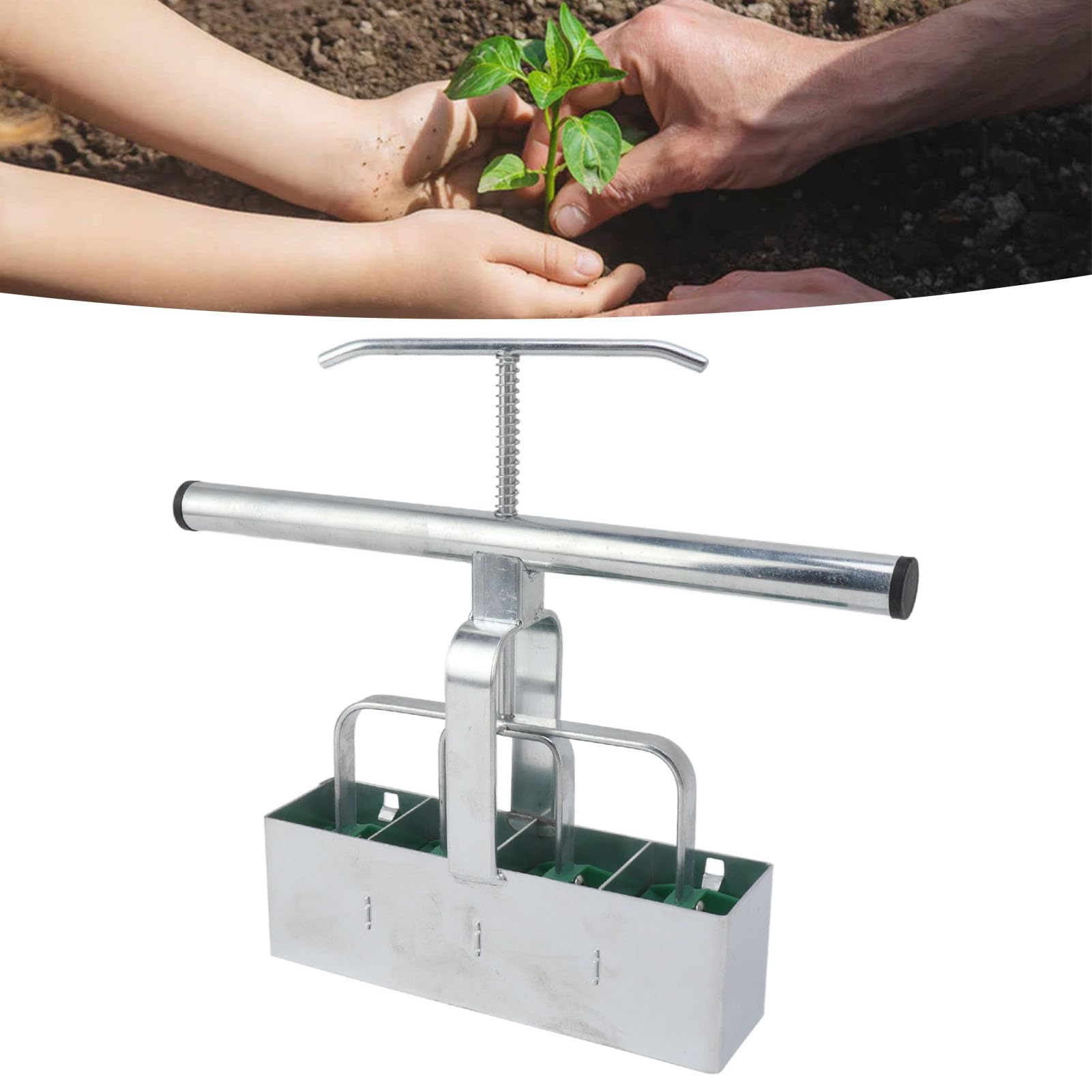 Haofy Fabricant de Blocs de Sol, Poignée D'extension de Bloqueur de Sol en Acier à 4 Cellules, sans Choc de Transplantation, Planteur Gratuit pour Plateau de Semis, Plantes