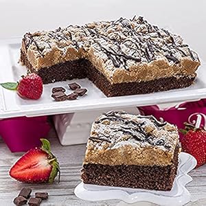 Gourmet Chocolate Crumb Cake Gift Box By Dulcet Gift Baskets- Freshly Baked Handmade Moist Chocolate Crumb Cake For House Warming, Office Parties, Gifts & More – Reusable Maroon Gift Box – 2 8×8 Cakes