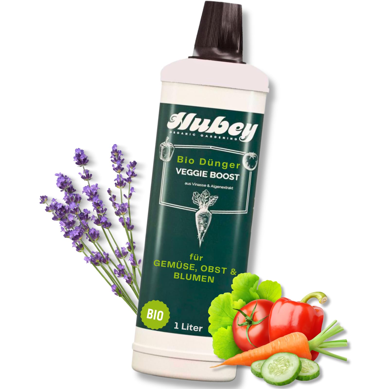 HUBEY Vinasse Bio Flssigdnger 1L fr Tomaten, Gurken, Paprika
