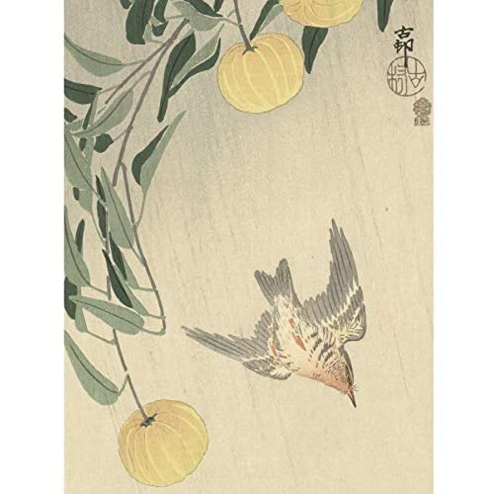Artery8 Ohara Koson Cuckoo In The Rain Japanese Painting Art Print Canvas Premium Wall Decor Poster Mural