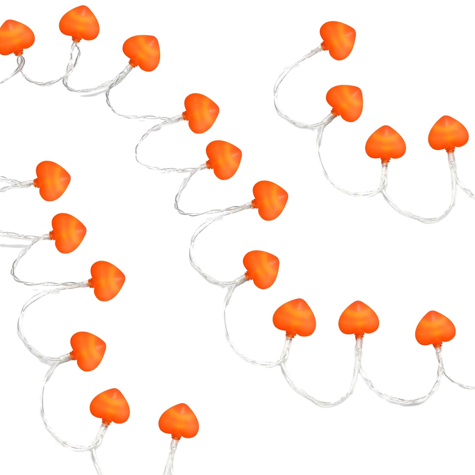 Romantic Led Heart Lights with Rose Photo Clips, Battery-Powered, 6Ft Length, 40 Lights, Perfect for Weddings and Celebrations