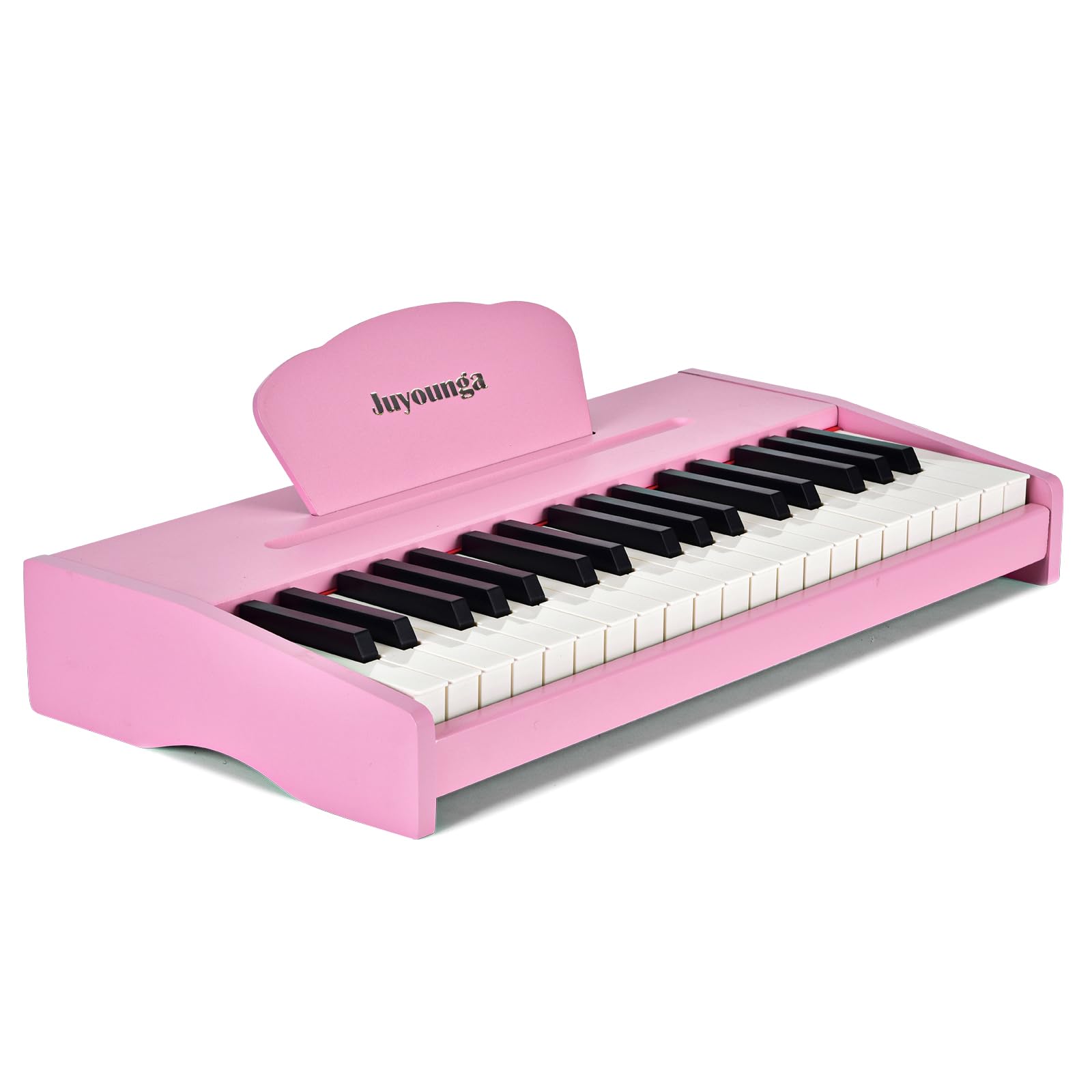 Kids Piano Keyboard, Wood 37 Keys Digital Piano for Kids, Musical Instrument Educational Toy, Portable Pink Piano Keyboard for Beginner, Christmas Birthday Gift Age 3+ Girls
