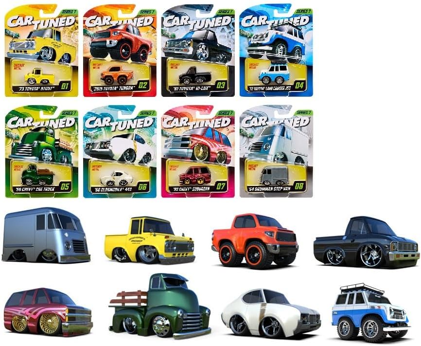 Diecast Model Car Compatible with CarTuned 1:64 2025 Series 7 Mainline Assortment of 8 Pieces Cars 592631-XX6 Factory Seal