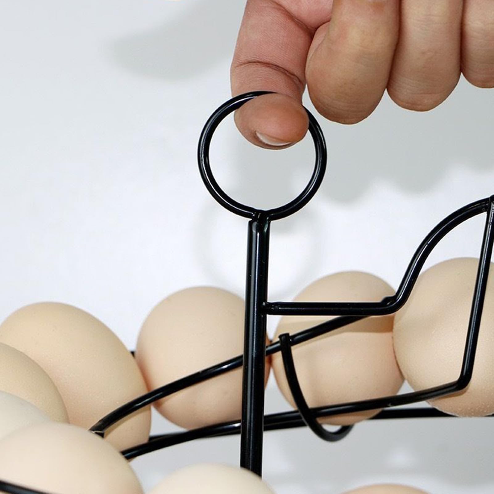 MRKU Cesta de Almacenamiento para Huevos de Cocina - Soporte metálico para exhibición de Productos Frescos para encimera, Carrito para el hogar/apartamento