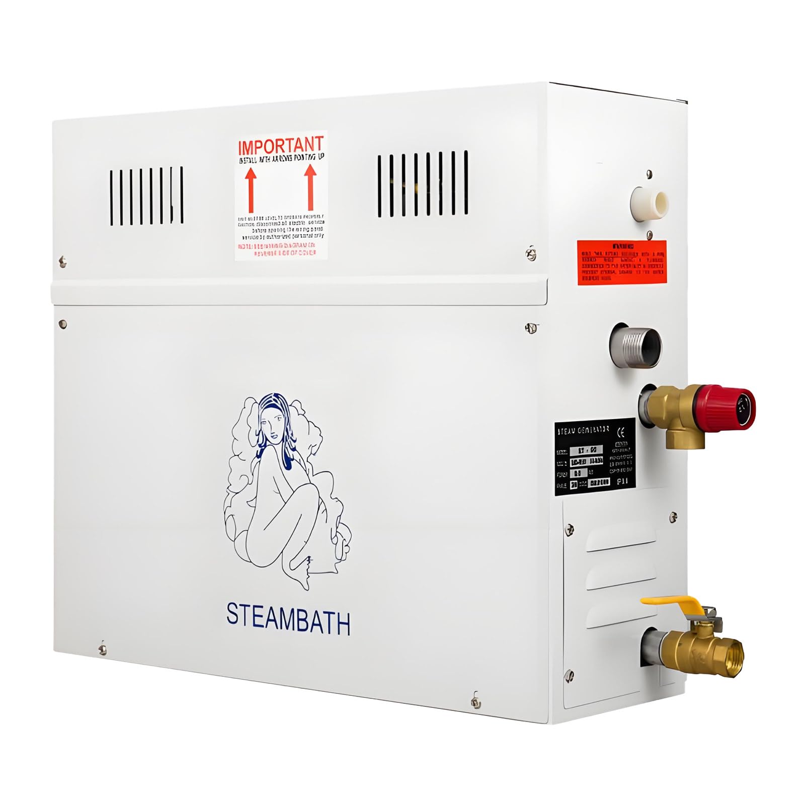 DNEPEI Stainless Steel Steam Shower Generator,3-18kW Optional, Fast 3–5 Min Heating, Auto Drain System, Waterproof Digital Controller 95–131℉ for Home Spa Bathroom 4.5kw-220v