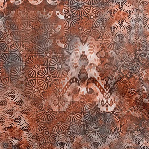 oneOone Rayon Orange Fabric Abstracts Sewing Material Print Fabric By The Yard 56 Inches Wide-5832