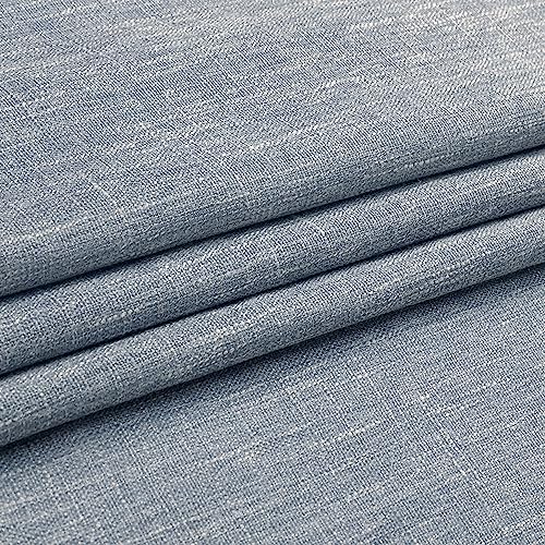 Image of Vision Home Blue Pinch Pleated Semi Sheer Curtains Textured Light Filtering Window Curtains 120 inch for Living Room Bedroom Rayon Blend Chambray Blue Pinch Pleat Drapes with Hooks 2 Panels 40 inchWx120 inchL